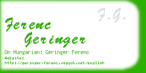 ferenc geringer business card